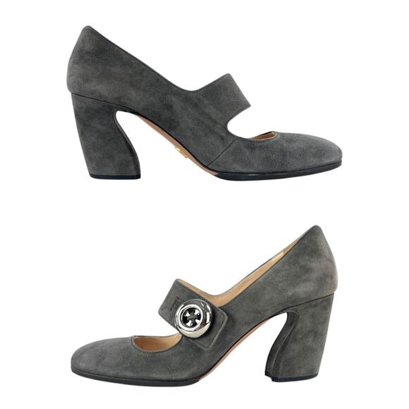 Prada Button Suede Pumps - Picture 3 of 8